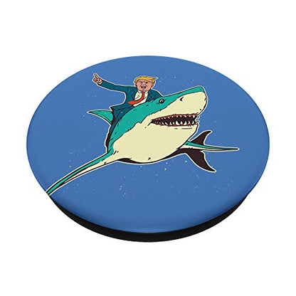 USA President Trump riding a shark PopSockets PopGrip: Swappable Grip for Phones & Tablets