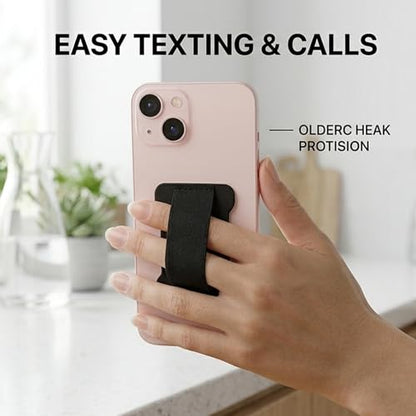 Universal Phone Grip for Smartphones - Phone Holder for Hand for Back of Phone - Wireless Charging Compatible - 2Pack (Black Brown) - color: Black Brown