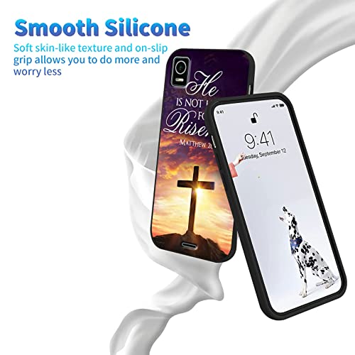 Case for Cricket Debut Smart 2022, for Debut Smart Phone Case 2022, Ultra-Thin Flexible Soft TPU Cover Lightweight Matte Case for Cricket Debut Smart 2022, Jesus Bible Cross Christian