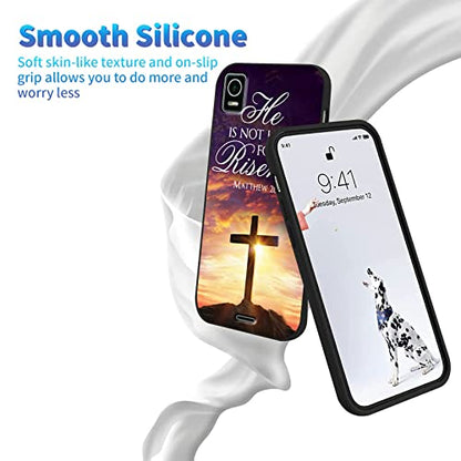 Case for Cricket Debut Smart 2022, for Debut Smart Phone Case 2022, Ultra-Thin Flexible Soft TPU Cover Lightweight Matte Case for Cricket Debut Smart 2022, Jesus Bible Cross Christian