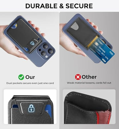 Magnetic Phone Wallet, 5 Card Holder with Adjustable Stand for iPhone 17-12