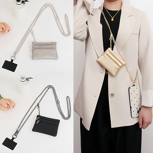 Clip and Go Strap for Phone with Wallet Crossbody - color: Sliver
