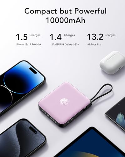 VRURC Portable Charger 10000mAh Battery Pack, Cell Phone Power Bank, Purple - color: Purple
