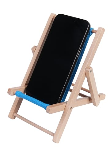 Foldable Wooden Cell Phone Stand, Phone Holder for Desk - color: Turquoise