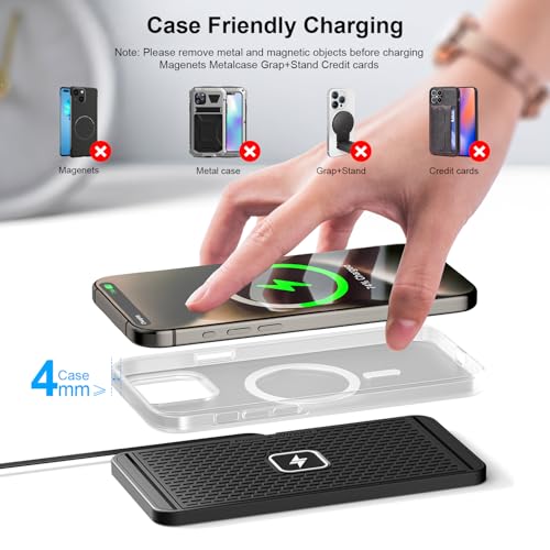 POLMXS 25W Wireless Charger Car Fast Wireless Charging Pad DIY Wireless Phone Charger Mat Compatible with iPhone 17/16(25W)/15/14/13/12(7.5W) (P21)