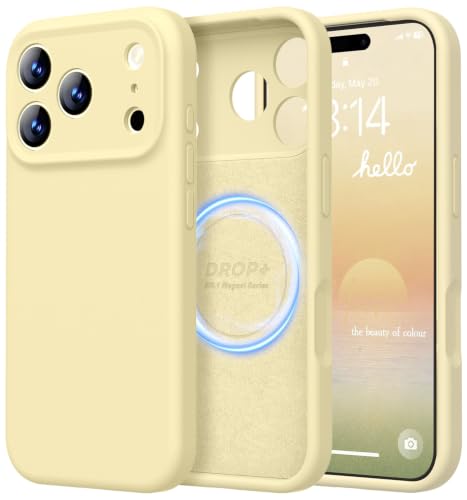 LOVE 3000 Designed for iPhone 17 Pro Case, Premium Silicone [Compatible with Magsafe][Soft Anti-Scratch Microfiber Lining] Shockproof Protective Phone Case for Men Women 6.3", Creamy Yellow - color: Creamy Yellow, size: iPhone 17 Pro 6.3inch