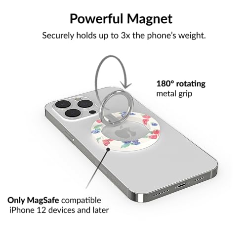 VELVET CAVIAR Compatible with MagSafe Phone Grip - Magnetic Ring Holder with Adjustable Stand - Removable MagSafe Accessories for iPhone 16, 15, 14, 13, 12 (Berry Baby) - color: Berry Baby