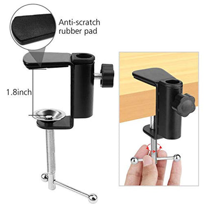 ChromLives Phone Overhead Video Stand Articulating Arm Phone Mount Overhead Table Top Mount Flexible 360° Rotation Cell Phone Clip Holder for Streaming Phone Baking Crafting Cooking and More