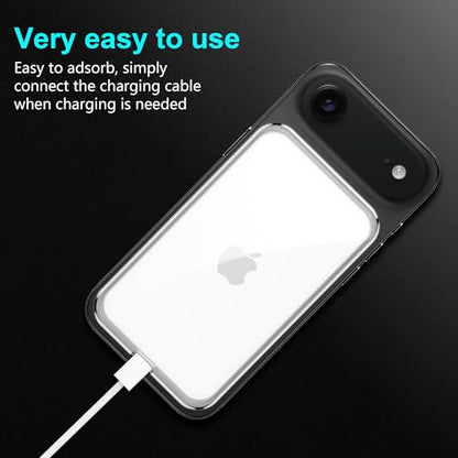 for iPhone Air MagSafe Battery Case,Ultra Thin Slim Silicone Case for 17 Air Battery Pack,Cratch-Resistant,Shockproof- Clear