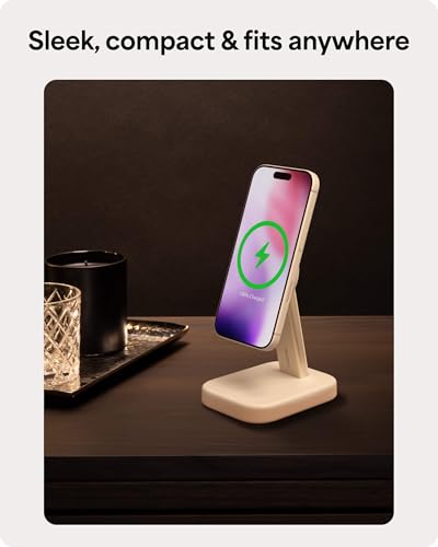 Mophie Wireless Charging Stand - Qi2-Certified, MagSafe Charger for iPhone - color: White, size: Charging Stand