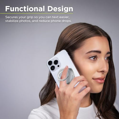 PureGear Magnetic Phone Ring Grip, for MagSafe Kickstand Holder - color: Chrome Silver