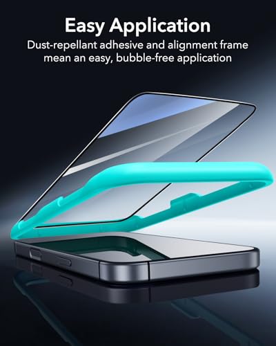 ESR 3 Pack for iPhone 17 Pro Max Screen Protector, Align Frame | Military Grade Shatterproof, 9H Tempered Glass, Scratch-Resistant, Full-Coverage Protection, Easy Installation Tool