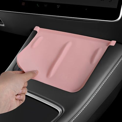 Frani Wireless Charging Pad Cover for 21-23 Model 3 & 21-24 Model Y - color: Light Pink, size: Model 3(2021-2023);Model Y(2021-2025)