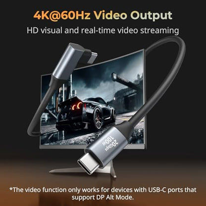 SMALLRIG USB C to USB C Data Cable 1.97ft/ 60cm (Straight to Angled) - size: 1.97 ft, style: Straight to Angled