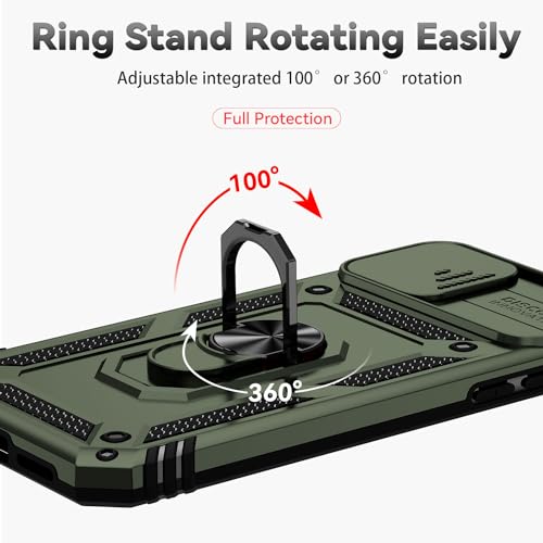 for iPhone 11 Case,with Screen Protectors and Camera Cover,[Military Grade] 16ft.Drop Tested Cover with Magnetic Kickstand Protective Case for iPhone 11 6.1 inch, Olive Green - color: Olive Green