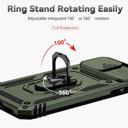 for iPhone 11 Case,with Screen Protectors and Camera Cover,[Military Grade] 16ft.Drop Tested Cover with Magnetic Kickstand Protective Case for iPhone 11 6.1 inch, Olive Green - color: Olive Green