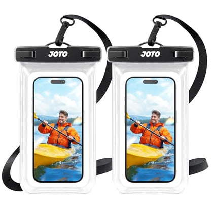 JOTO 2 Pack Waterproof Phone Pouch Case Up to 7", IPX8 Underwater Phone Case Cellphone Dry Bag for iPhone 17/Air 16 15 14 13 12 Pro Max Xs Max XR X 8 7 6S Plus SE/Galaxy S24 S23 S22 -Clear | Fits iPhone 17/Air 16 15 14 13 12 Pro Max Xs XR X 8 7 6S Plus SE