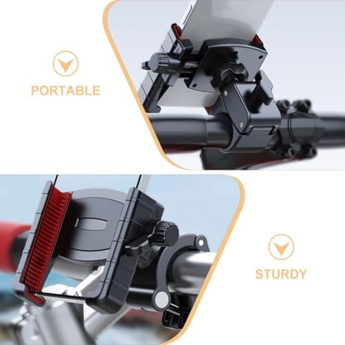 Motorcycle Phone Holder Mount with Vibration Dampening Shock Absorption Phone Bracket Base for Motorbike Navigation and Riding Use