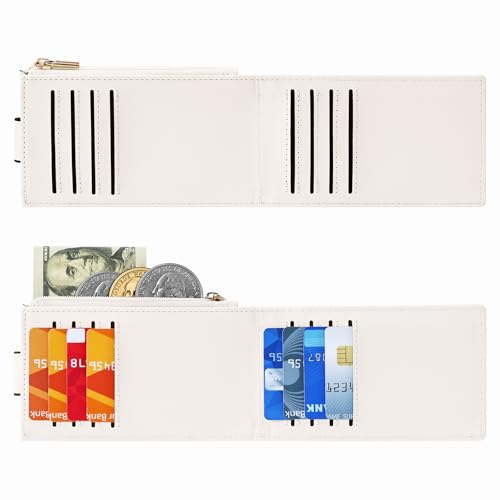 Chelmon Women's RFID Slim Card Holder Wallet | Thin Bifold Multi Card Case with Zipper Coin Pocket Purse for Women(Beige) - color: Beige