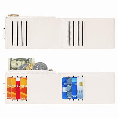 Chelmon Women's RFID Slim Card Holder Wallet | Thin Bifold Multi Card Case with Zipper Coin Pocket Purse for Women(Beige) - color: Beige