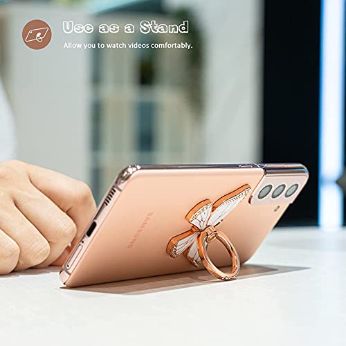 Doflyesky Butterfly Cell Phone Ring Grip Holder, 360 Degrees Rotation Phone Ring Grip Stand, Metal Finger Kickstand Compatible with iPhone, Samsung Galaxy, Android Phone