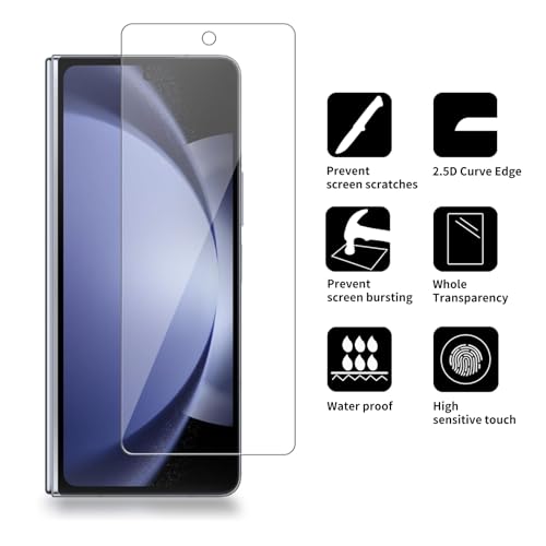 4 Pack Glass outer Screen Protector Compatible for Samsung Galaxy Z Fold 5 [Only the outer] SM-F946U SM-F946U1 SM-F946B HD Screen Tempered Glass, Scratch Resistant,Easy Install [Case Friendly] - size: Galaxy Z Fold 5 [Only the outer]