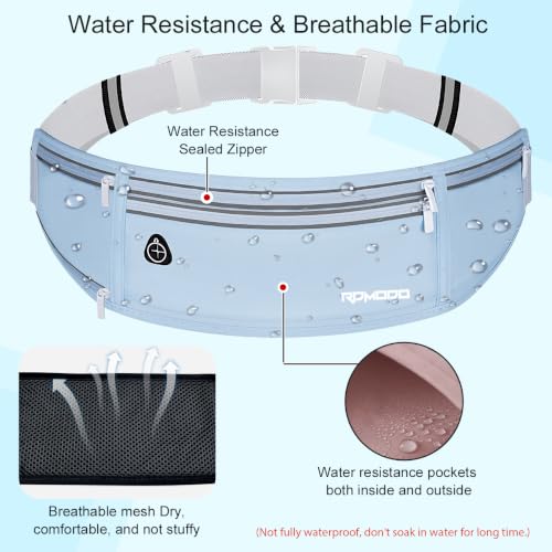 Water Resistant Fanny Pack for Men Women with Bottle Holder, Blue - color: 08-Baby Blue