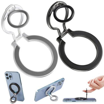 2PCS Magnetic Phone Ring Grip for MagSafe,360° Rotation Adjustable Phone Grip Ring Holder,Finger Holder Stand Accessory for iPhone 16/15/14/13/12/11Series Smartphone Accessories 1