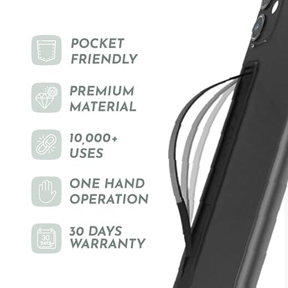 SleekStrip SleekGrip-Essential Ultra Thin Phone Grip Stand,Slim Metal Finger Loop Ring Hand Holder Strap Cell Phone Grips for iPhone 16 Pro Max,17 Air,Android,Case Back - Jet Black + Rainbow Pride 2PK - color: 2PK [ Jet Black & Rainbow Pride ]