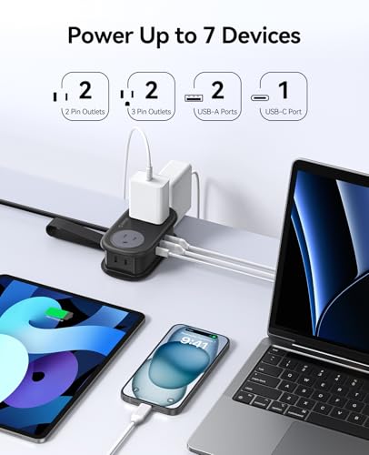 ORICO Travel Power Strip PD20W with 4 AC Outlets 3 USB Ports (1 USB-C) - color: Black