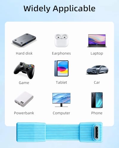 80Gbps Short USB 4 Flat Extension Cable,3.1 USB C Fast Charging Cable,PD 240W 90 Degree USB C Male to USB C Female Extender Cable,8K@60Hz Video Display for Phone,Tablets,Blue(0.16FT/2Pack) - style: 2 Blue