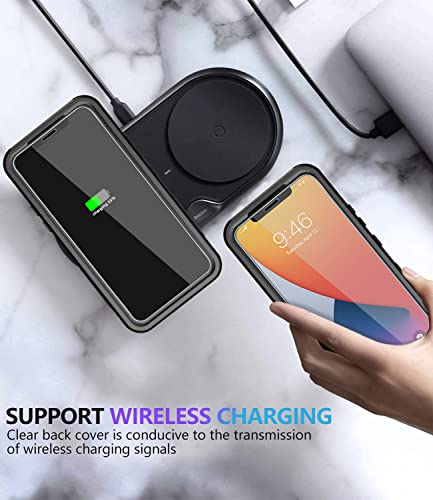 Diverbox for iPhone 11 Case [Shockproof] [Dropproof] [Tempered Glass Screen Protector],Heavy Duty Protection Phone Case Cover for Apple iPhone 11 (Black-3in1) - color: Black-3in1