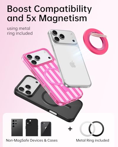 SYNCWIRE for MagSafe Phone Grip, Magnetic Phone Ring Holder - color: Rose Pink