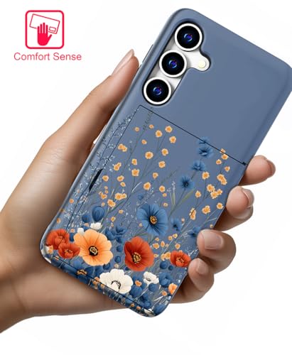 for Samsung Galaxy S24 / S25 Case - Blue Flowers Deco - color: Blue Flowers Deco