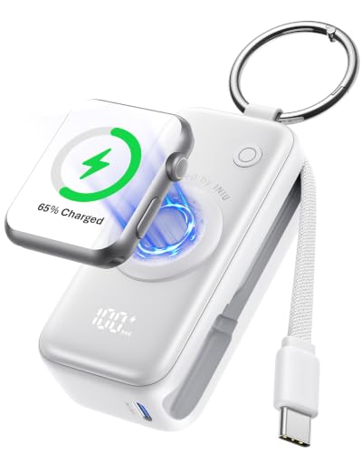 INIU SnapGo Portable Charger, 5000mAh Mini Power Bank for Apple Watch - color: White