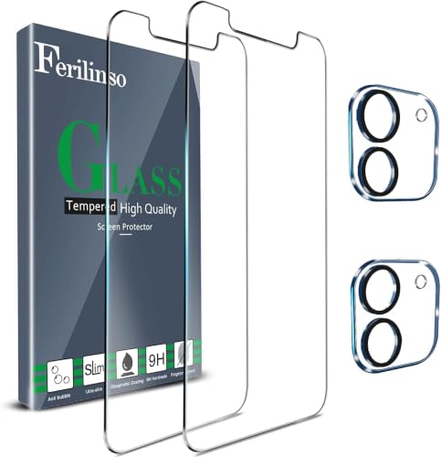 Ferilinso Screen Protector for iPhone 12, Tempered Glass, Case Friendly - size: iPhone 12 6.1 Inch