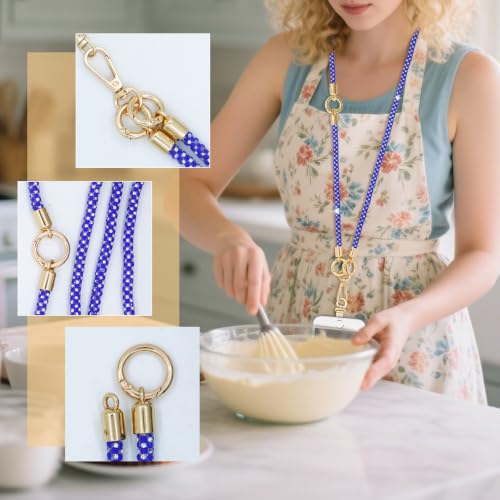 ABJFJE Crystal Phone Lanyard Crossbody & Wrist Strap Phone Strap Crossbody & Wrist Lanyard Anti Theft Phone Strap for Women - color: Royalblue