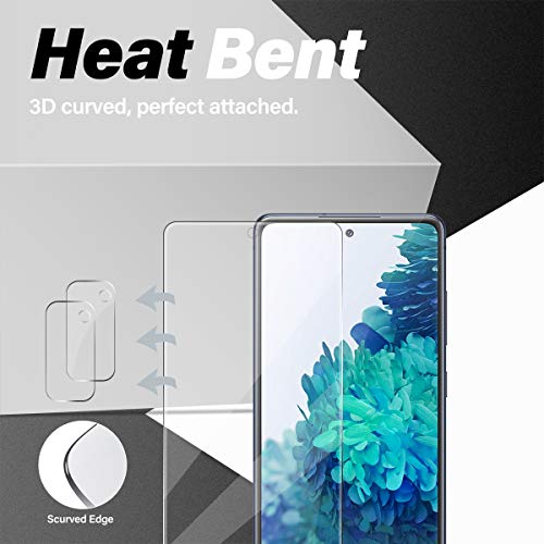 BIGFACE Galaxy S20 FE Tempered Glass Screen Protector + Camera Lens Protectors, 2 Pack, Anti-Bubble 3D Curved Accuracy Film - size: Galaxy s20 FE(6.5")