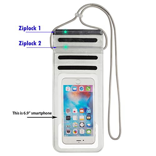 Waterproof Phone Pouch,IPX8 Waterproof Phone Case Bag Holder Dry Pouch for iPhone 13 Pro Max/13 Pro/13/12/12 Pro Max/11/11 Pro Max/Xs Max/XR to 6.9" for Kayaking Swimming Beach(Silver) - color: Silver to 6.9"