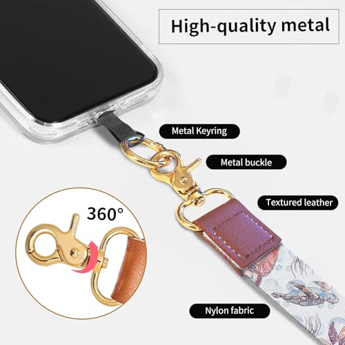 Phone Lanyard Crossbody Wrist Strap, Cute Cell Phone Lanyards for around the Neck Wristlet Wrist Strap - color: Cute Boho Turtle