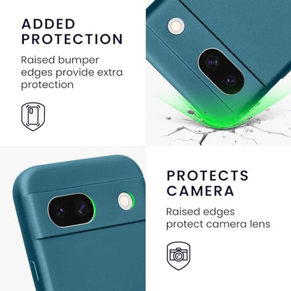 kwmobile Case Compatible with Google Pixel 8a Case -Soft TPU Back Phone Cover - with Metallic Look - Metallic Caribbean Blue - color: Metallic Caribbean Blue