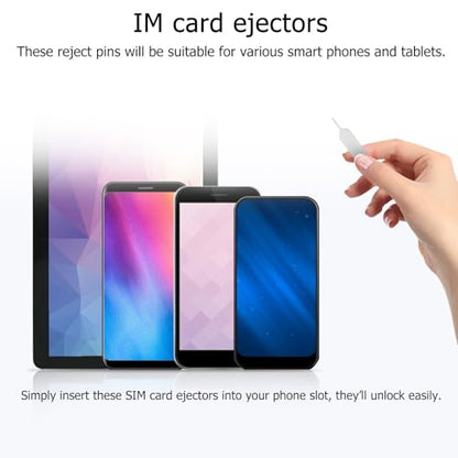 Kichvoe 100 Pcs Sim Card Tool Kit for Smartphones and Tablets Silver Metal Sim Ejector Pins with Practical Eject Function Compact Portable for Phone and Tablet Maintenance Assorted Style