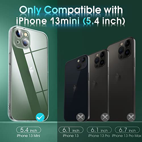Supdeal Crystal Clear Case for iPhone 13 Mini, [Not Yellowing] [Camera Protection] [Military Grade Drop Tested] Transparent Shockproof Protective Soft Silicone Slim Cover, 5.4 inch, Transparent - color: Transparent, size: iPhone 13 Mini
