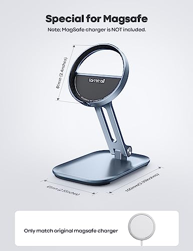 Lamicall Phone Stand for Apple 15W MagSafe Charger - Collasple Adjustable Charging Holder Dock Cradle for Desk, Compatible with Airpods, iPhone 16 15 14 13 12 Plus, Pro, Pro Max, Grey [Stand Only] - color: Grey - Stand for 15W Old Charger