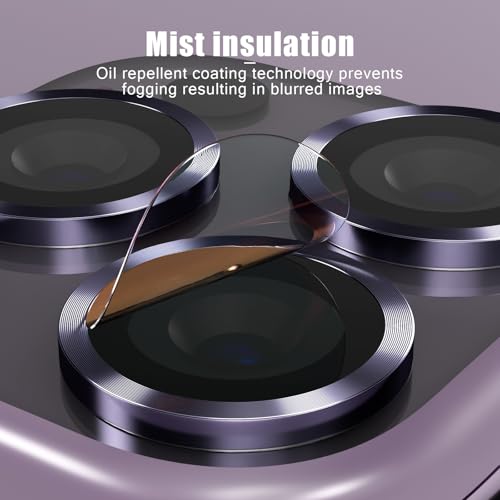 Camera Lens Protector Compatible with iPhone 13 Pro/iPhone 13 Pro Max,Scratch Resistant,HD Clear Tempered Glass Camera Lens Protection Cover,Case Friendly Easy to Install - Dark Purple - color: Dark Purple, size: iPhone 13 Pro/iPhone 13 Pro Max