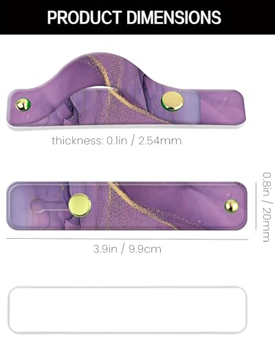 Phone Finger Strap Holder, Portable Phone Grip Loop, Telescopic Silicone Phone Stand, Compatible with Most Smartphones (Purple Marble) - color: Purple Marble