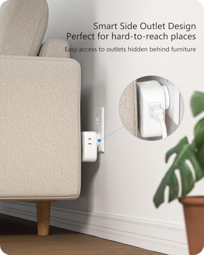 LENCENT Multi Plug Outlet Extender with USB, Electrical Outlet Expander - color: White