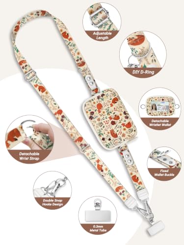 Clip and Go Strap for Phone with Wallet Crossbody Lanyard Animal - color: Forest Animal