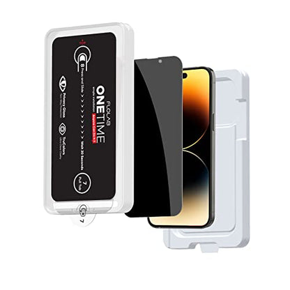 FLOLAB NanoArmour ONETIME Case Friendly for 14 Pro Privacy Screen Protector the Best Tempered Glass that Protects your Privacy - Durable, Smooth as Butter, and Easy to Install, Guaranteed. (Dust Free)