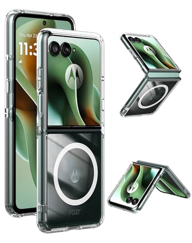 Cresee Magnetic for Motorola Razr Ultra 2025/2026 Case, Compatible with Magsafe, Crystal Clear Hard Back + Soft TPU Bumper Shockproof Cover Phone Case for Moto Razr Ultra 2025/2026 - Transparent